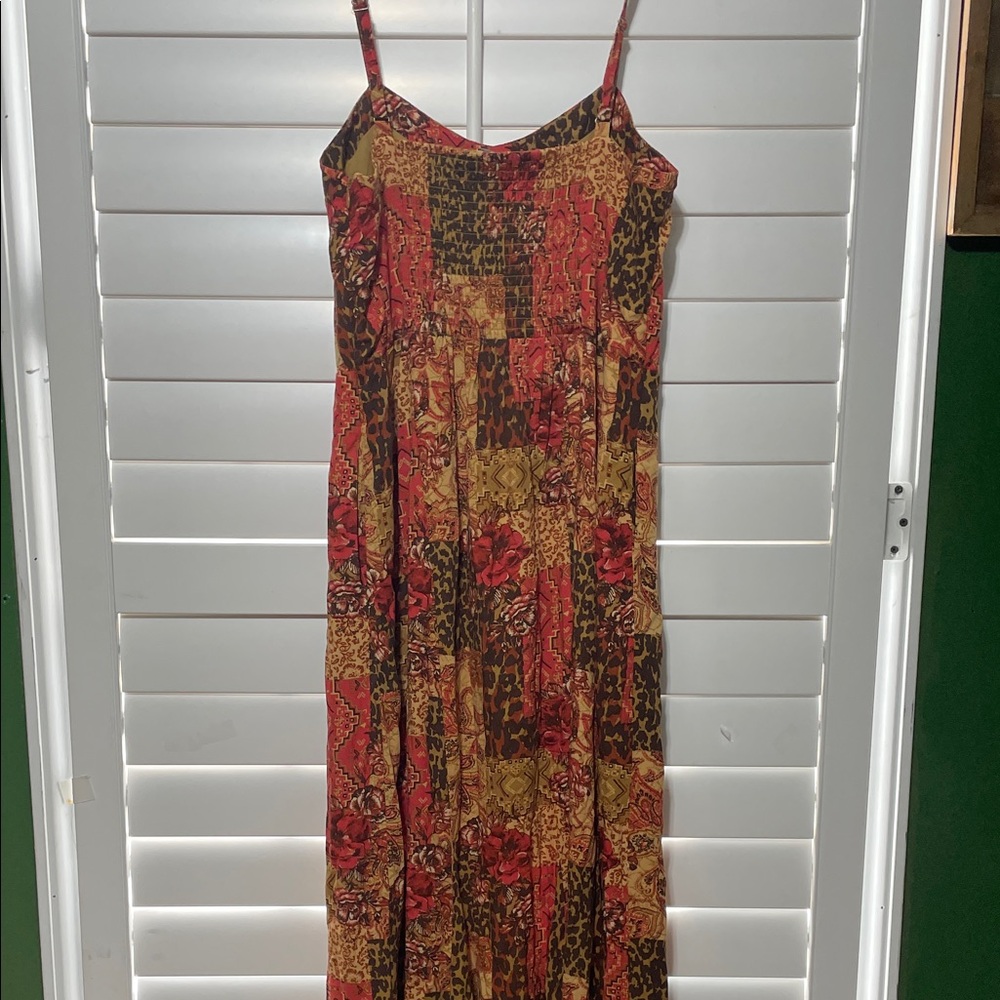 Patchwork Spaghetti Strap Maxi Dress - image 4